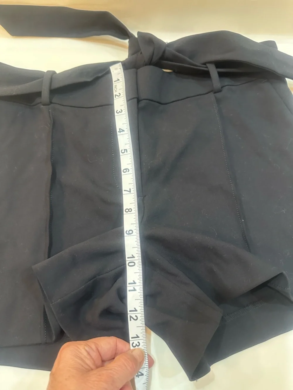 LOFT Black Riviera Tie Belt 4 Pocket Pintuck Stitch Detail Shorts - Size 6 - NWT - Picture 11 of 12
